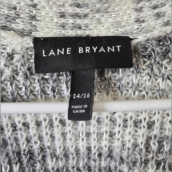 Lane Bryant 14/16 open front grey and white space dyed cartogan - Picture 3 of 6